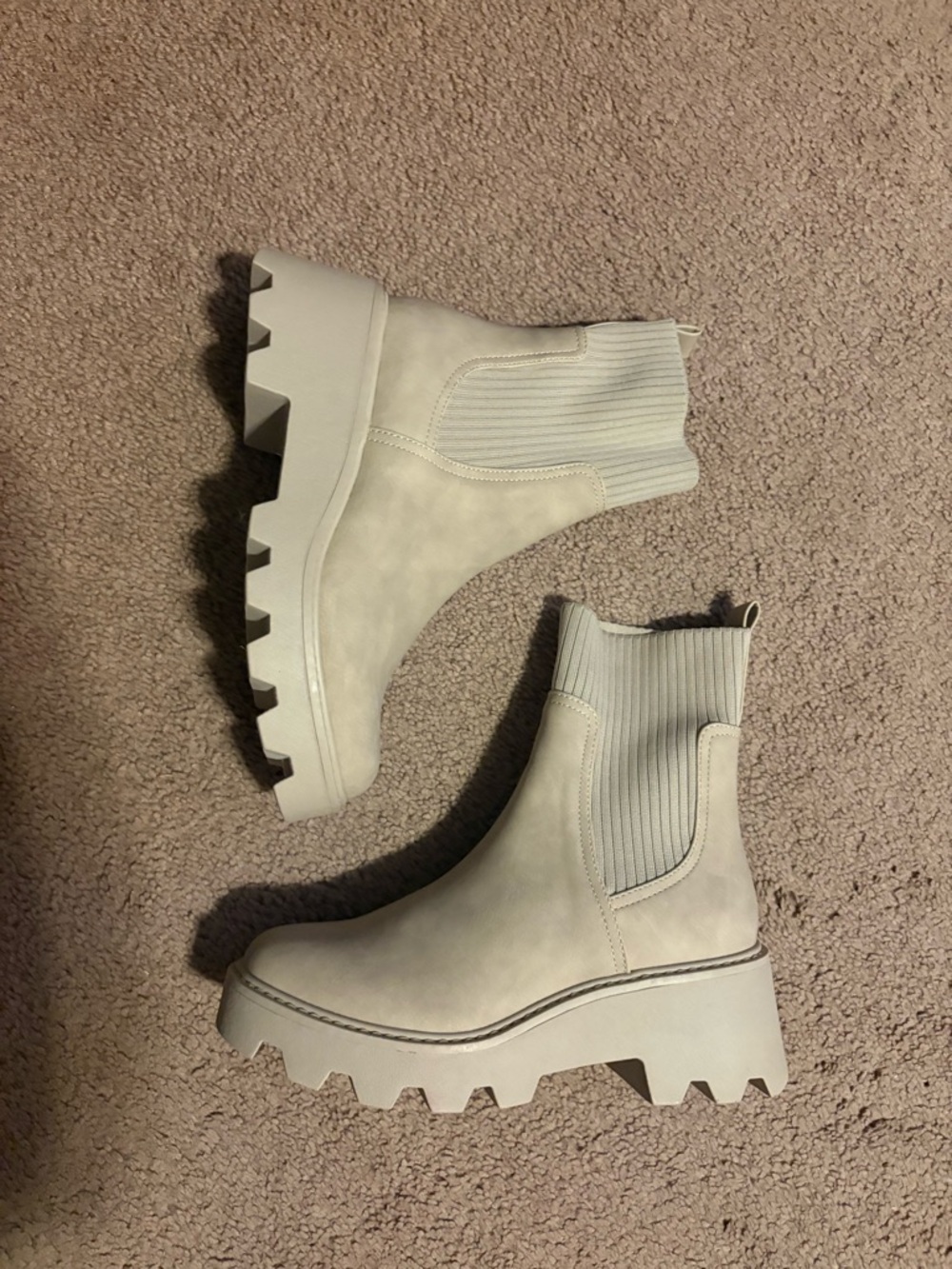 Dolce Vita Light Beige Chunky Chelsea Booties